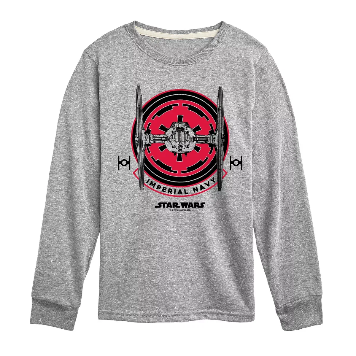 Детский лонгслив с принтом Star Wars Imperial Navy Flight Patch Star Wars, Athletic Heather