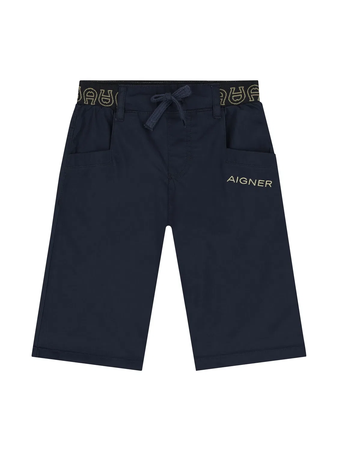 Шорты с логотипом из хлопка Aigner, темно-синий