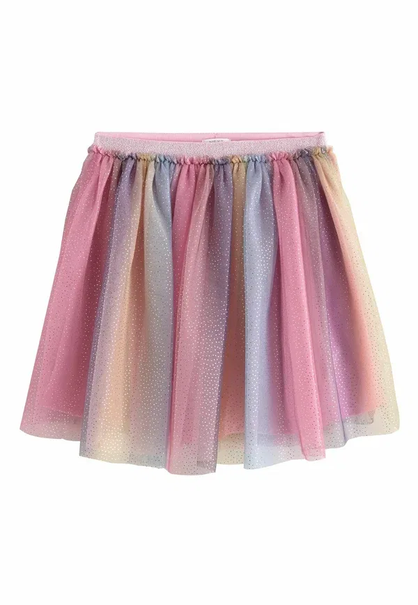 Юбка с эластичным поясом Regular fit - mesh pull on skirt - pleated skirt Next, Multi Rainbow Sparkle, мультиколор — фото 4