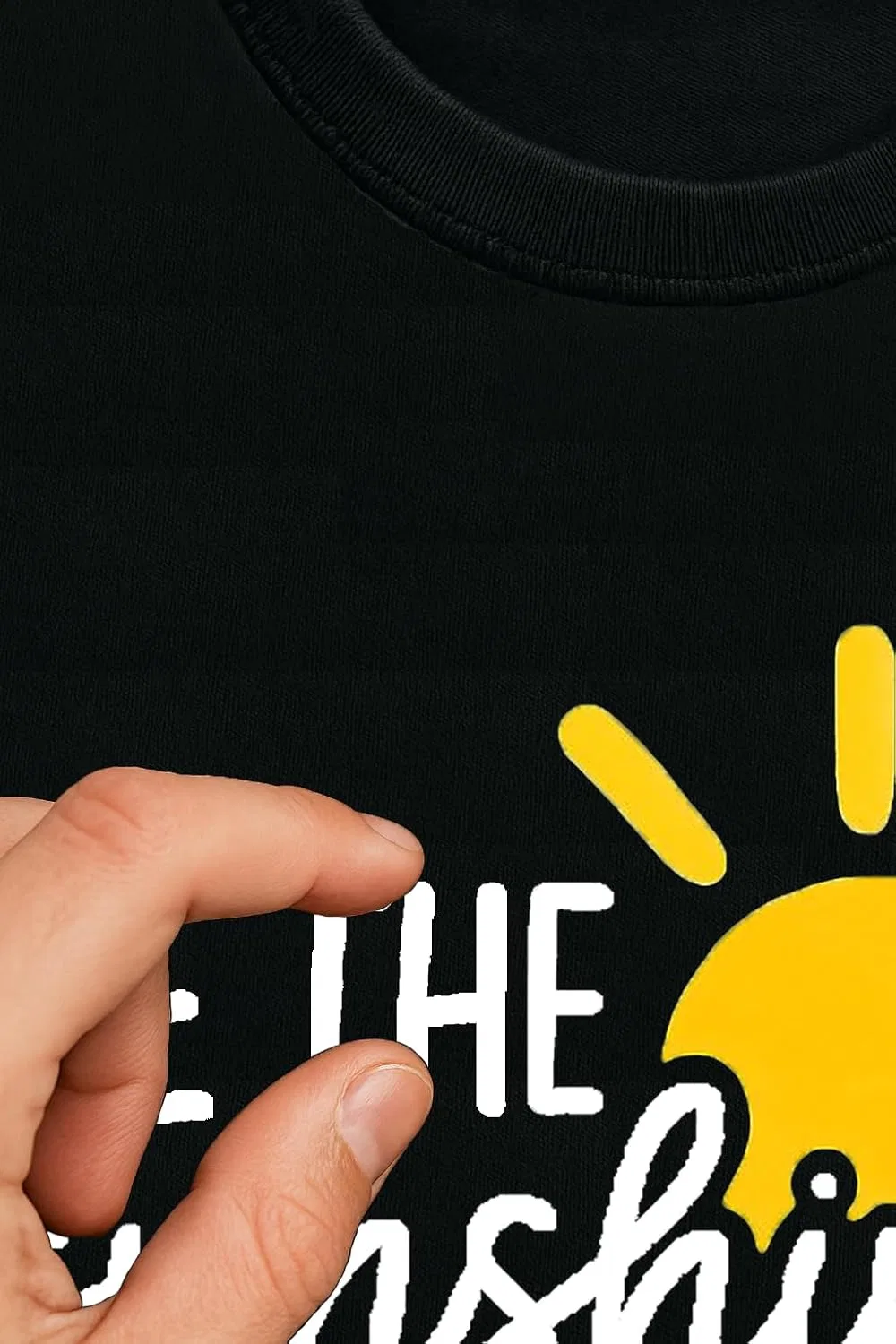 Женская футболка с принтом Be The Sunshine, чёрный — фото 3