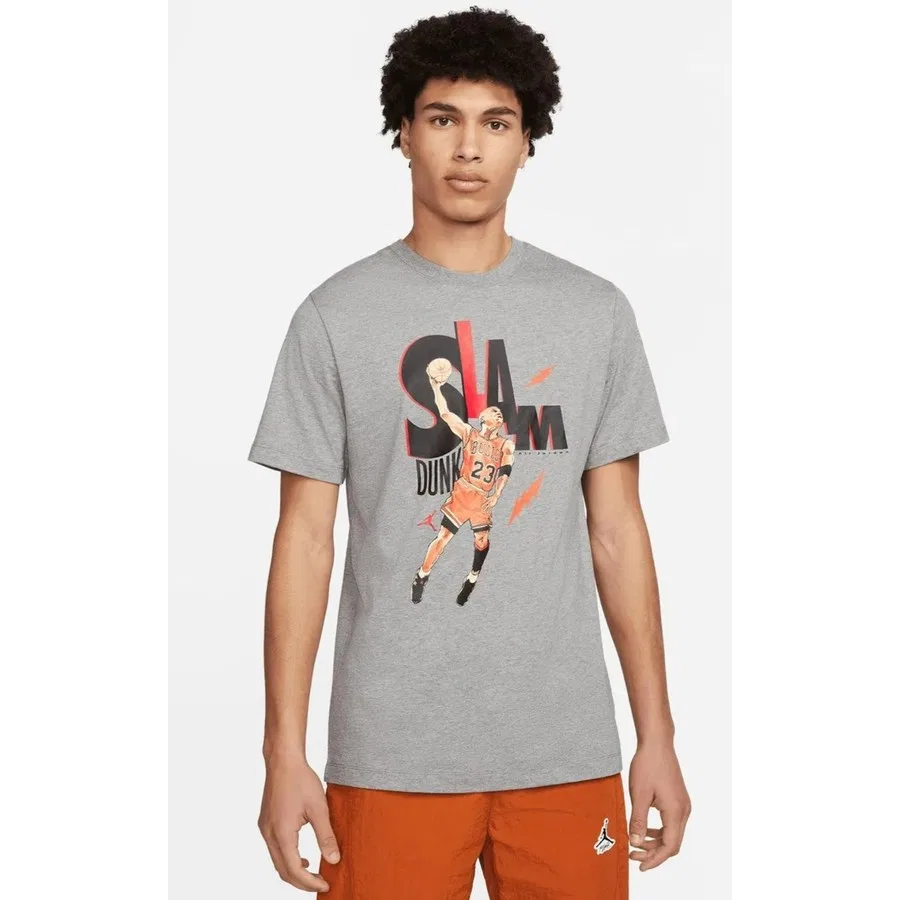 Футболка мужская с графическим принтом Jordan Game 5 Nike, Серый