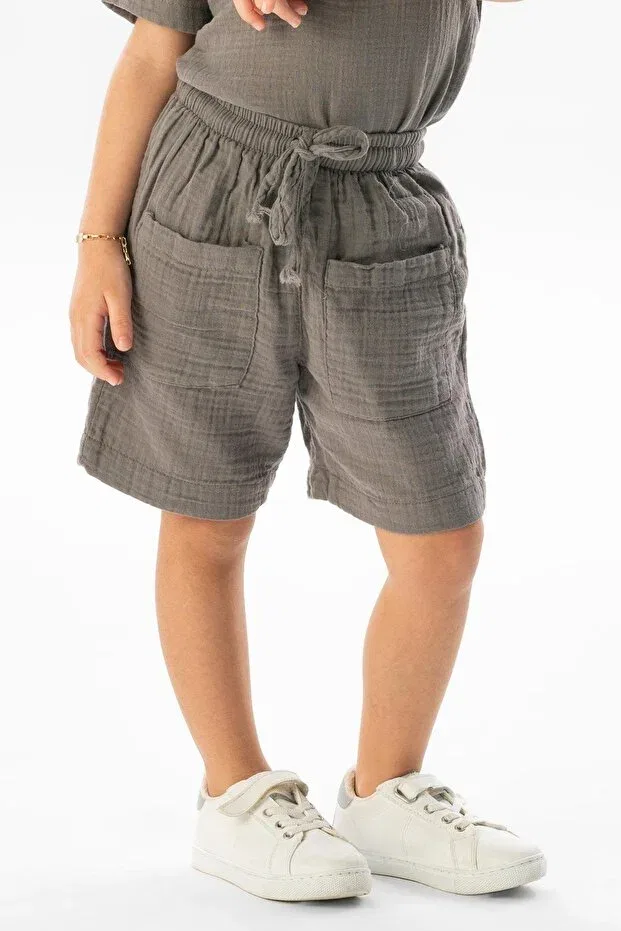 Детские шорты для девочек хлопковые Basics Eliş Şile Bezi, Gray