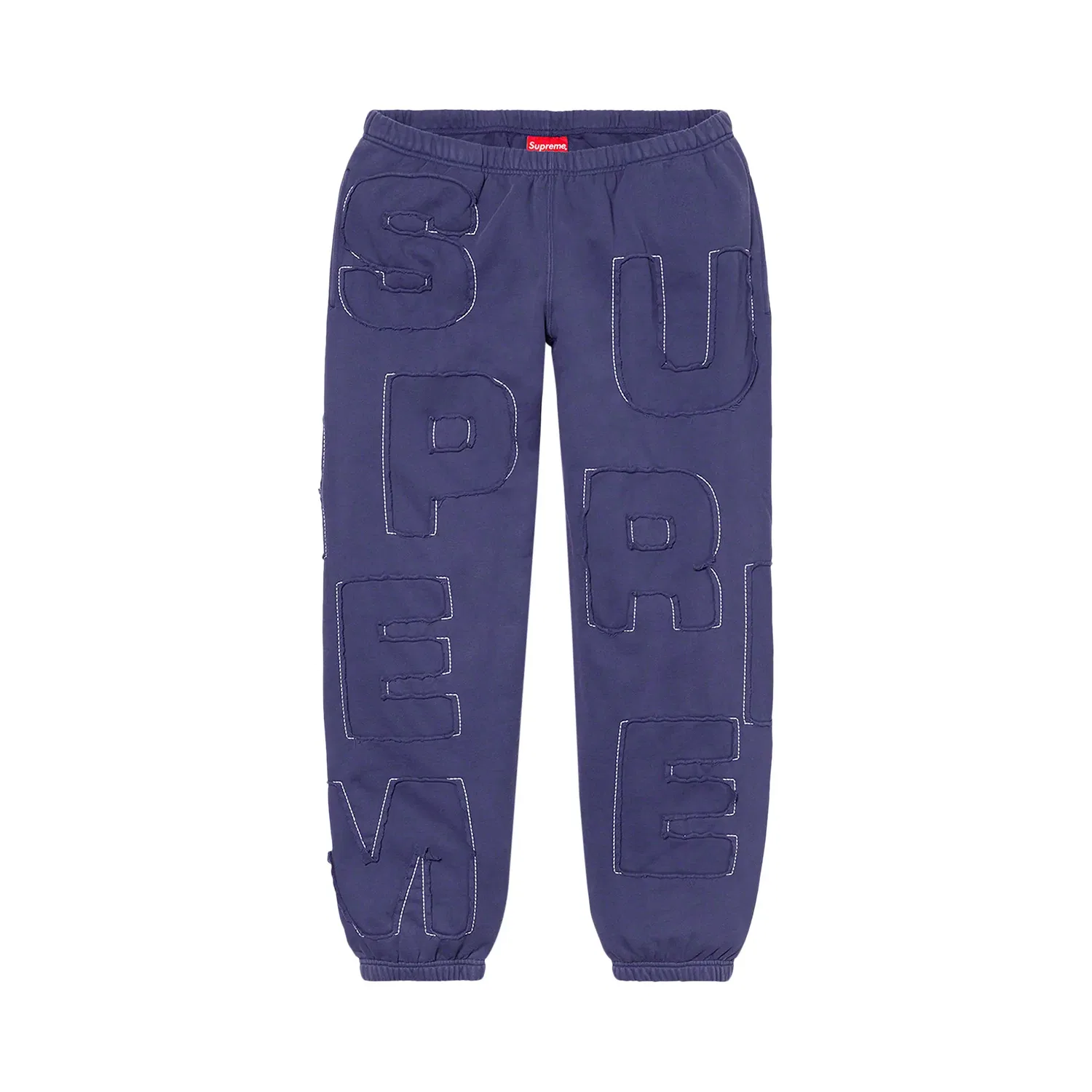 Спортивные штаны Supreme с вырезанными буквами, синий