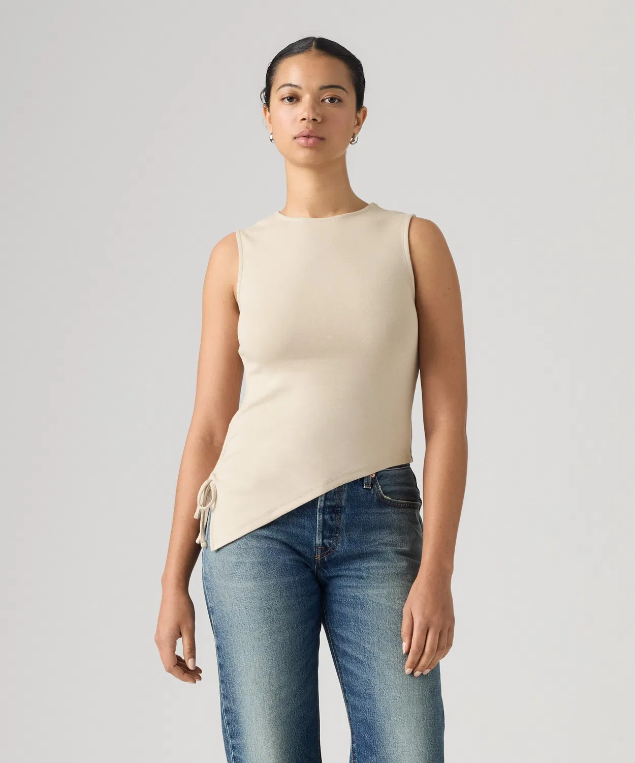 Женский топ без рукавов с асимметричным дизайном Levi's, Beige — фото 2