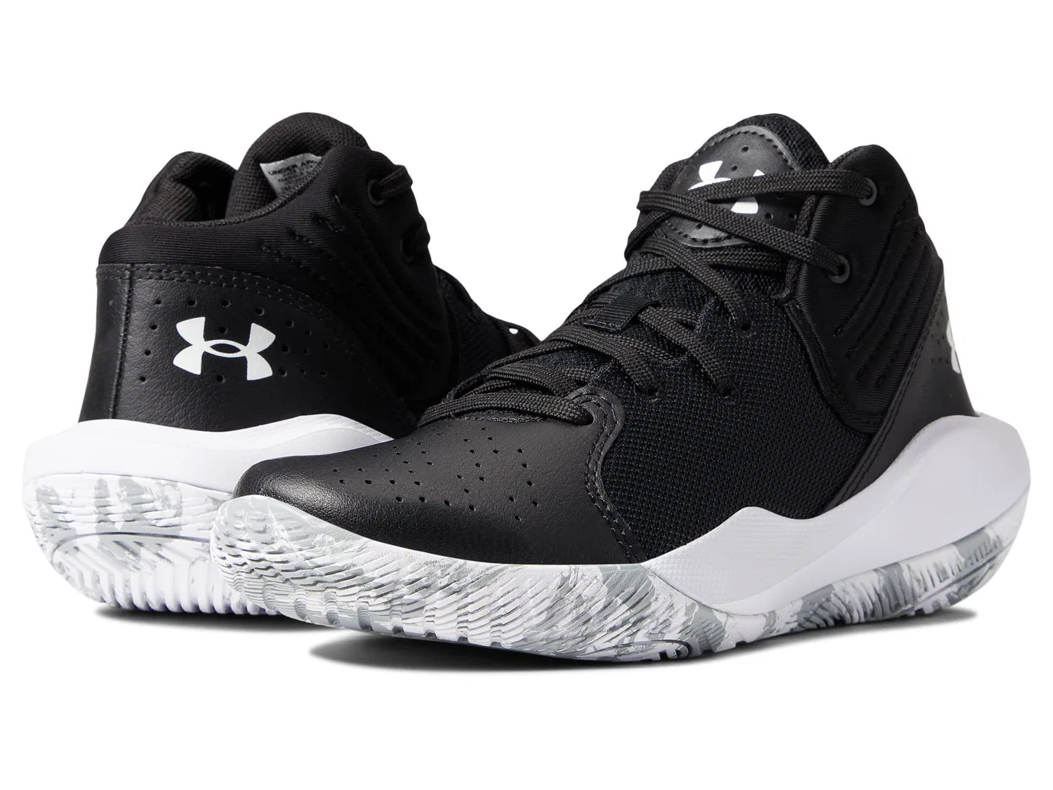 Детские баскетбольные кроссовки с закрытым носком Grade School Ua Jet '21 Basketball Shoes Under Armour, Black — фото 2