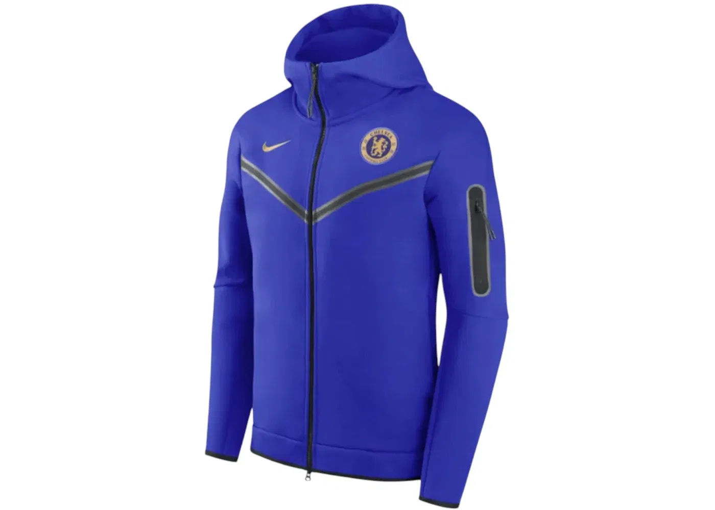 Мужское худи на молнии с капюшоном Chelsea FC 2023-2024 Windrunner Nike, цвет Rush Blue/Club Gold