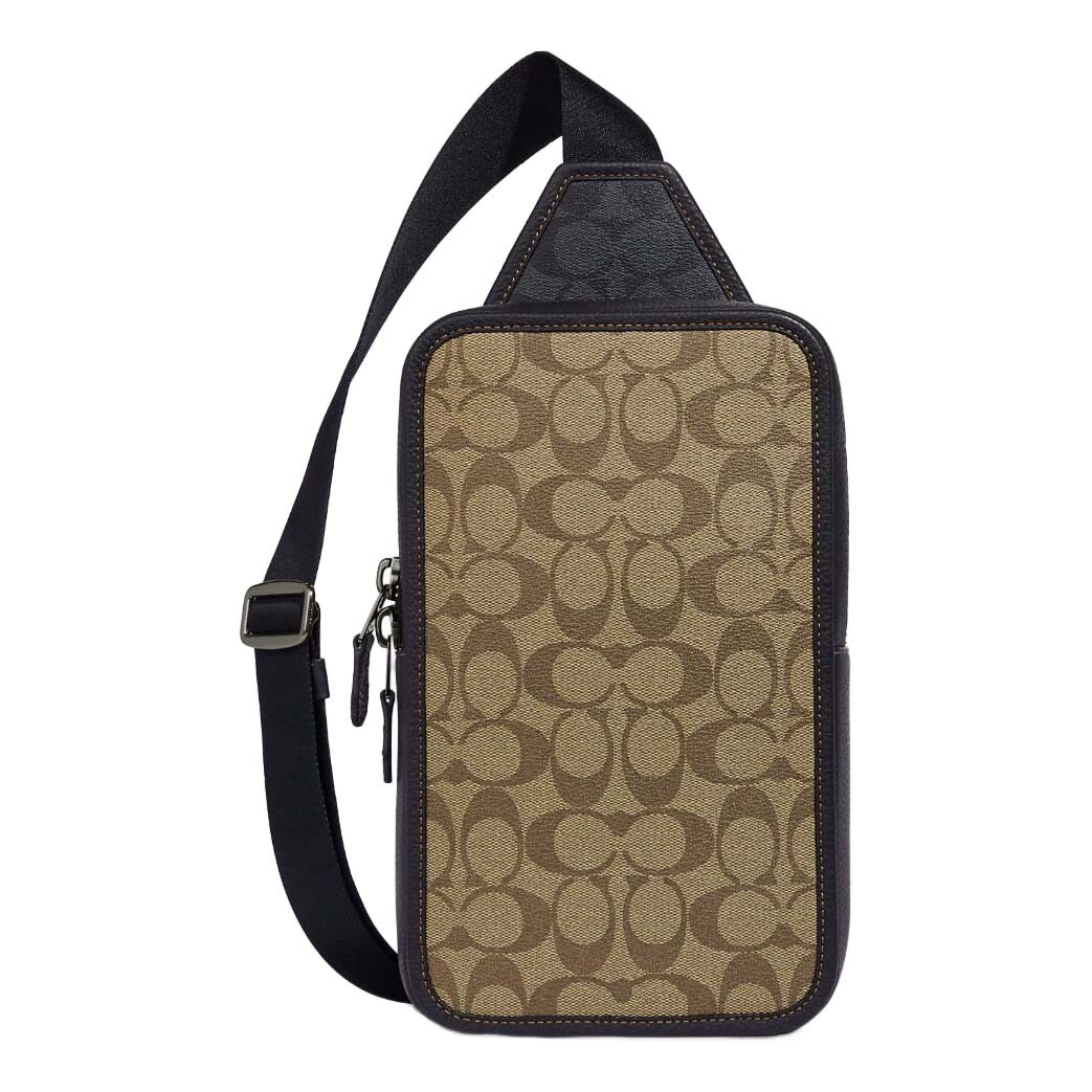 

Сумка Coach Outlet Sullivan Pack In Blocked Signature Canvas, хаки/темно-серый