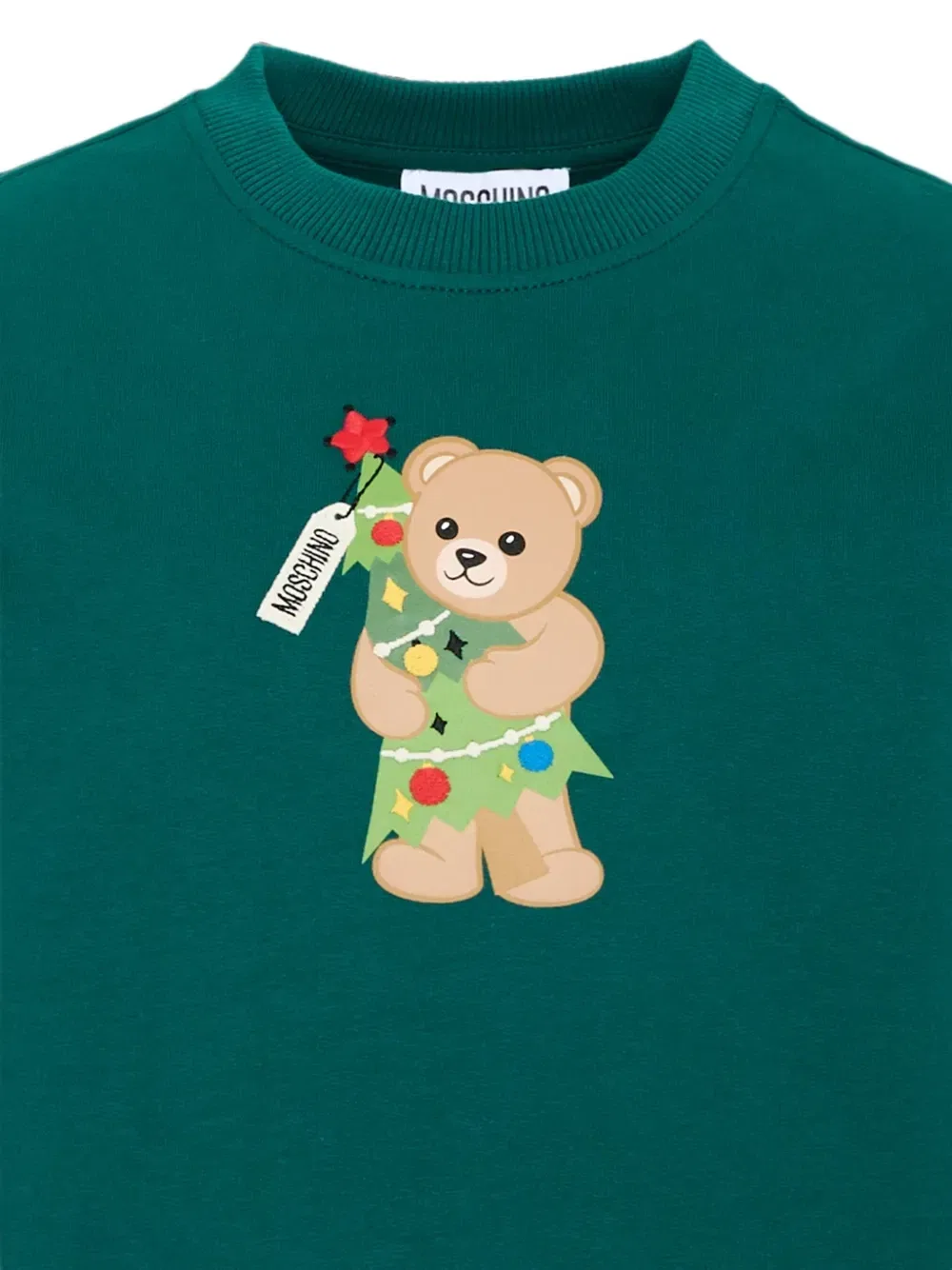 Толстовка с мишкой Тедди Moschino Kids, зеленый — фото 3