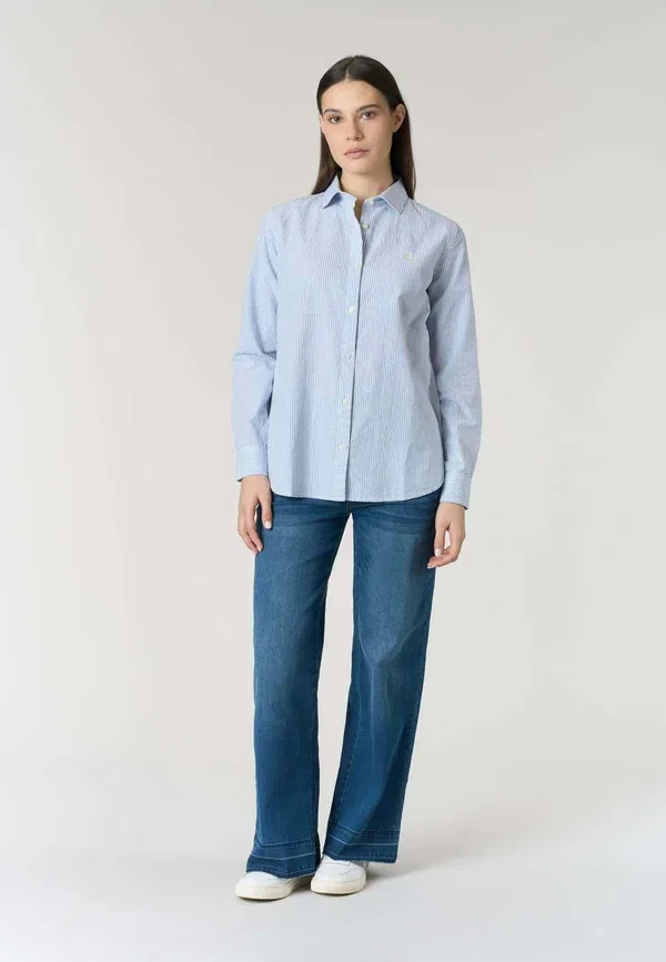 Блуза с принтом в полоску Button-down blouse U.S. Polo Assn., мультиколорe — фото 2