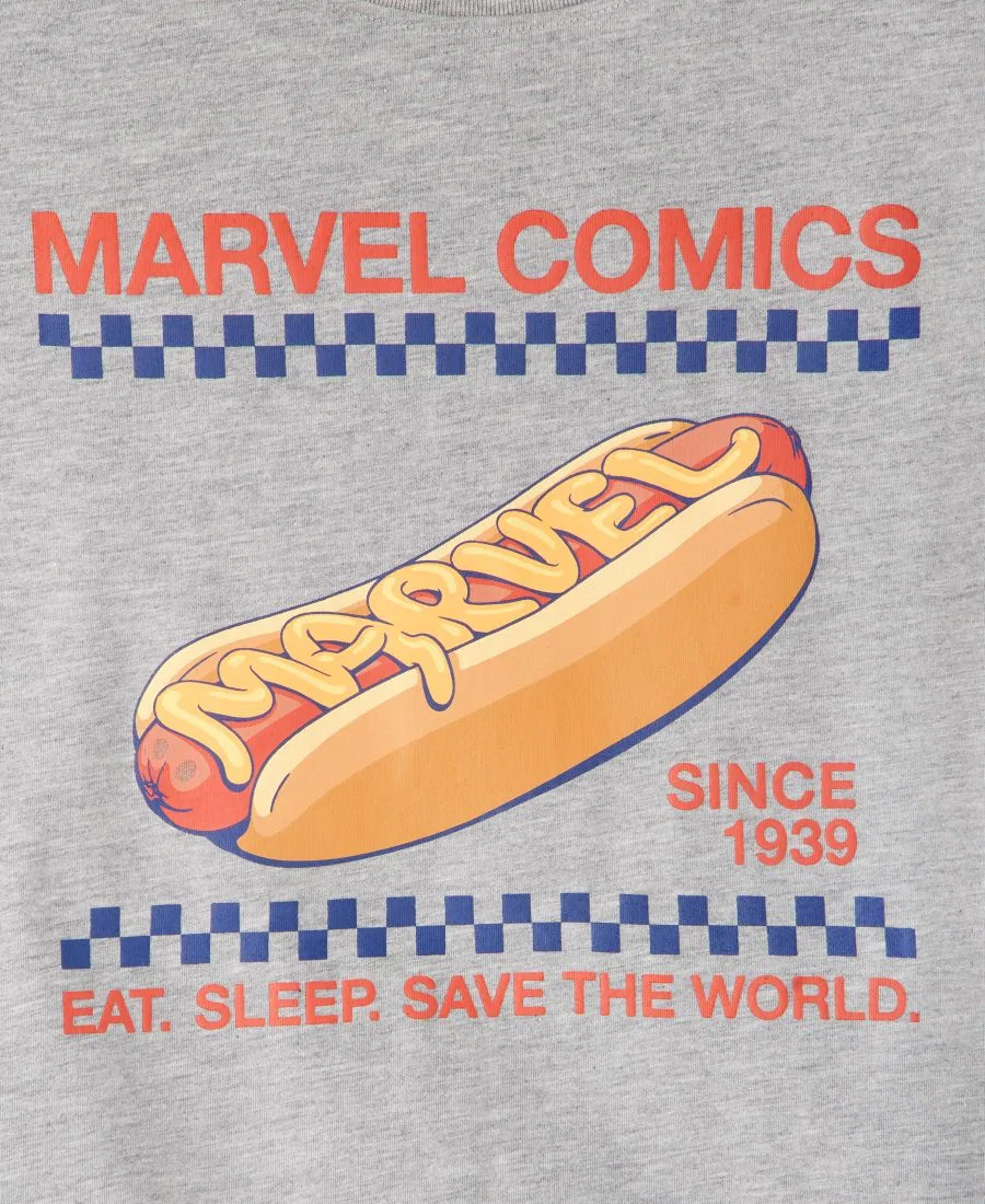 Футболка с принтом Marvel Comics Hot Dog Epic Threads, Sterling Heather — фото 2