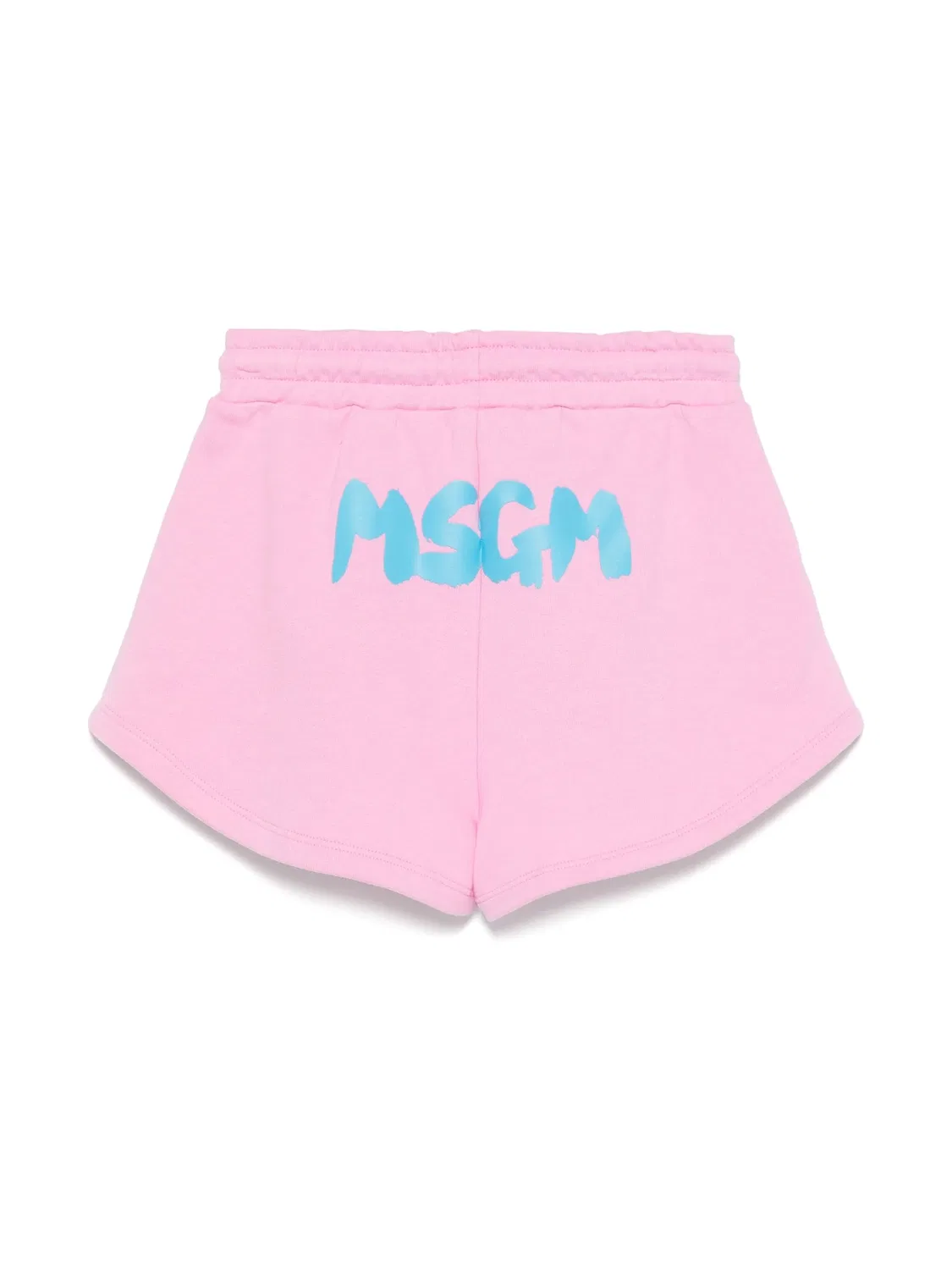 Шорты с логотипом из хлопка MSGM, розовый — фото 3