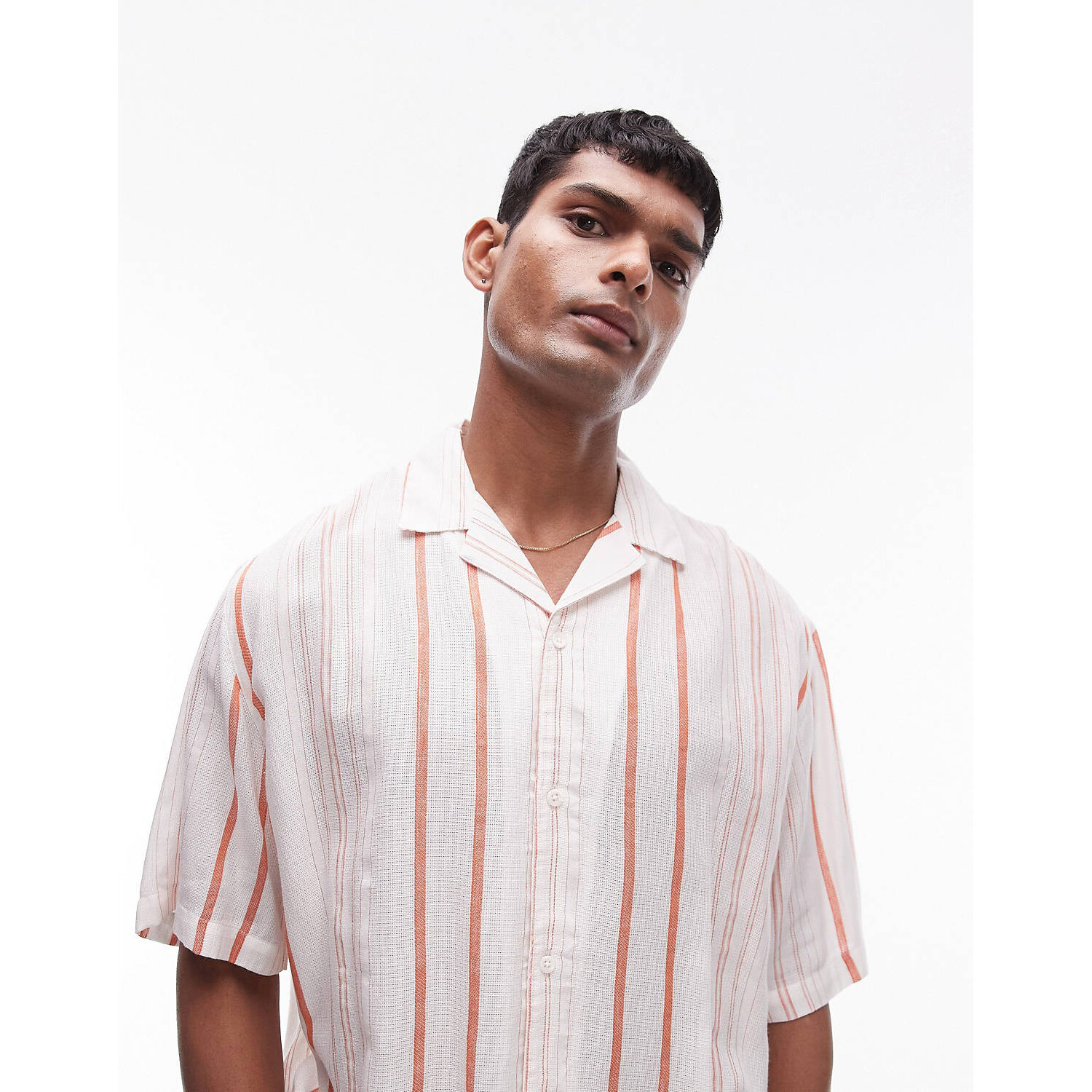 

Рубашка Topman Short Sleeve Textured Stripe, красный