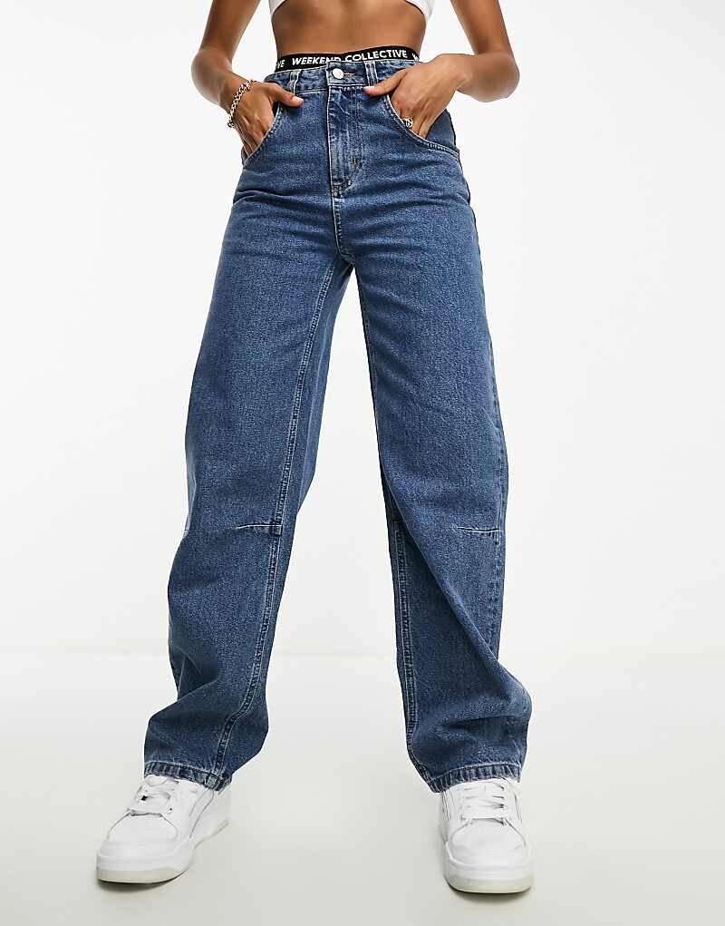 

ASOS Weekend Collective Синие свободные джинсы