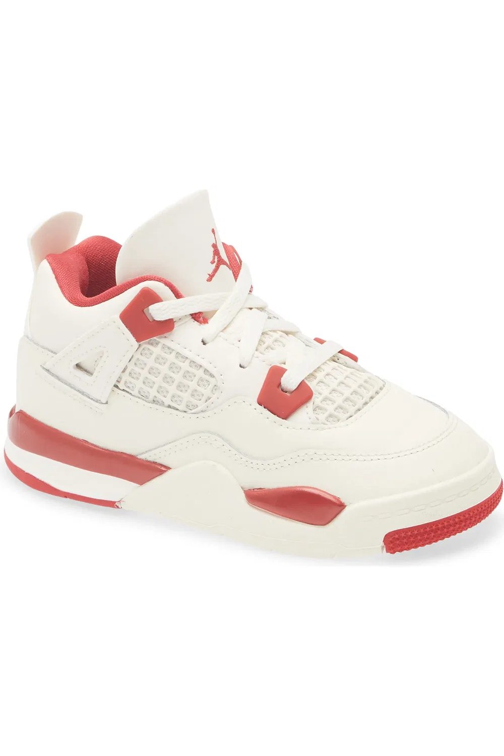 Детские кроссовки баскетбольные Jordan 4 Retro, Pale Ivory/Sierra Red