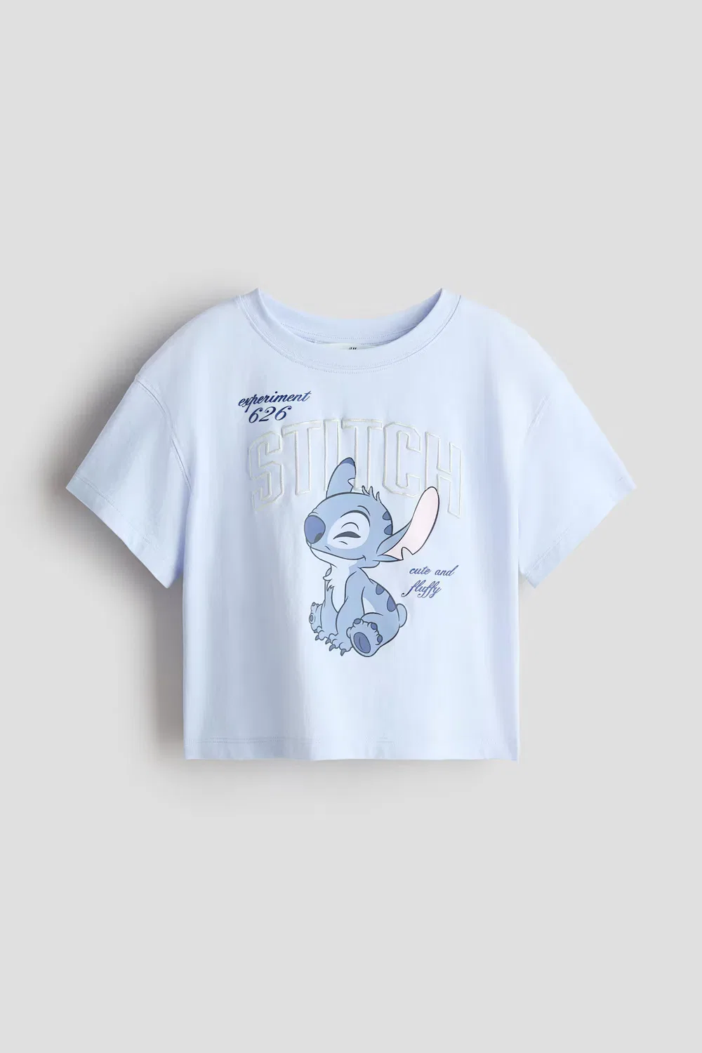 Хлопковая футболка с принтом H&M, Hellblau/Lilo & Stitch
