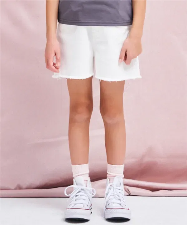 Джинсовые шорты с логотипом Covernat Kids, белые