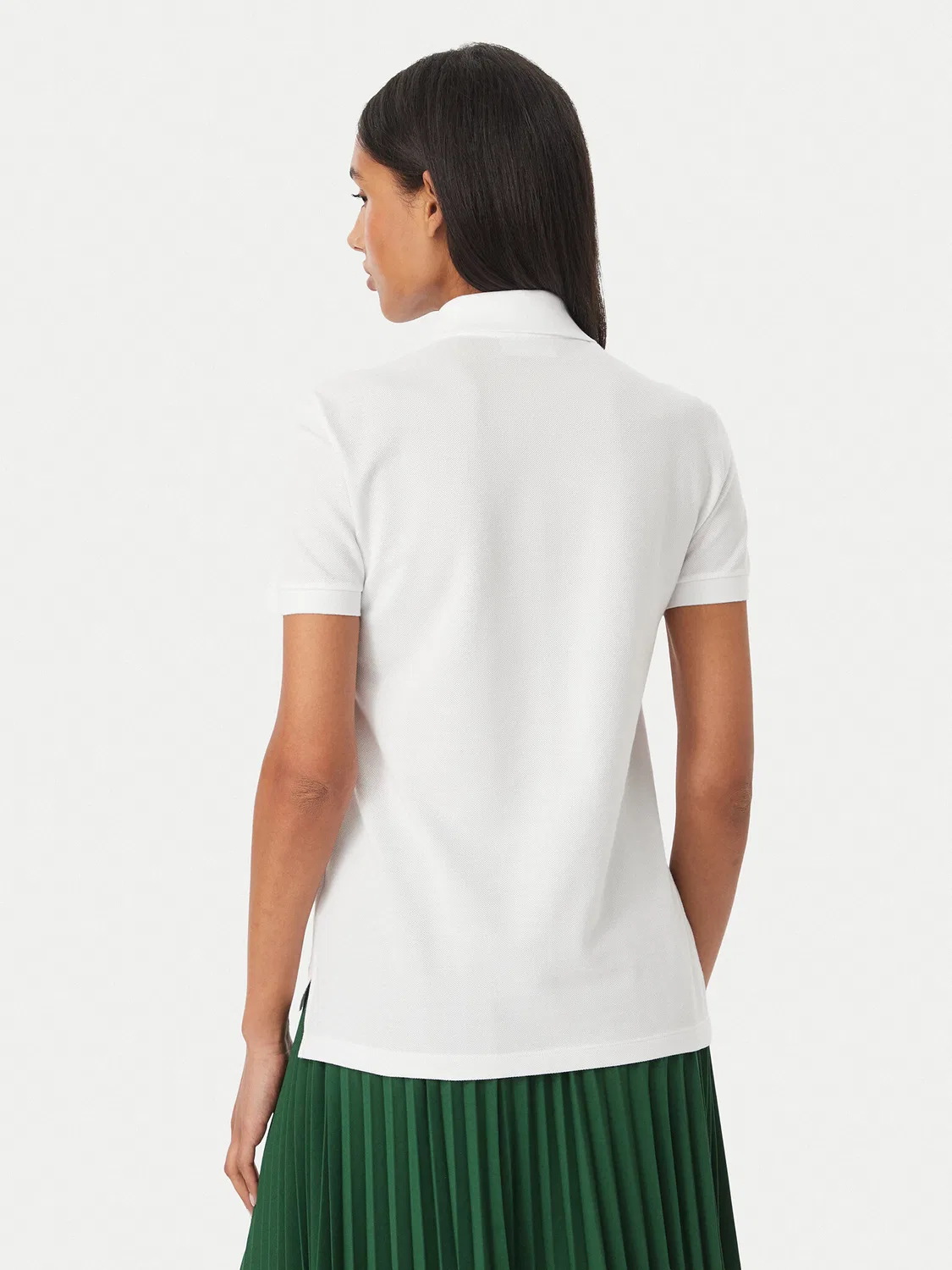 Женское поло классического кроя Lacoste, белый — фото 3