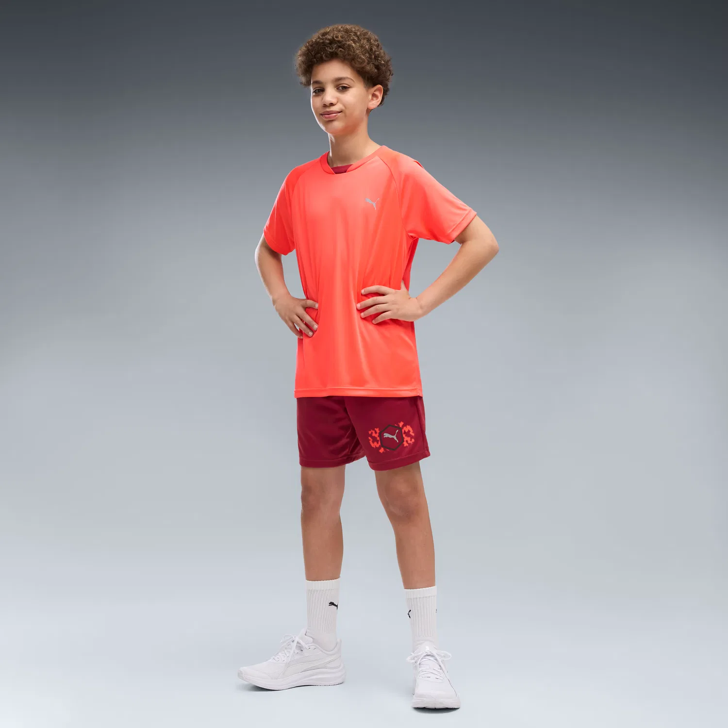 Детская футболка с принтом Active Sports Puma, Ultra Red — фото 3