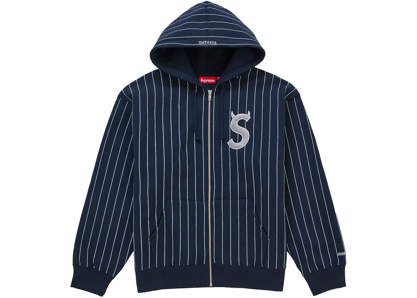 Мужская худи на молнии с полоской и логотипом Devil S Supreme, Stripe