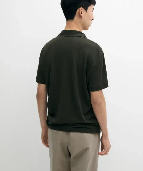 Поло с коротким рукавом из льна и хлопка, Massimo Dutti — фото 3