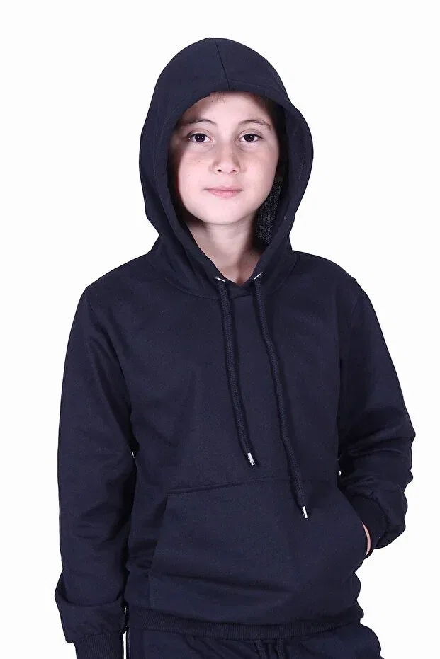 Детское худи для мальчиков с капюшоном Fyk Kids, Black — фото 4