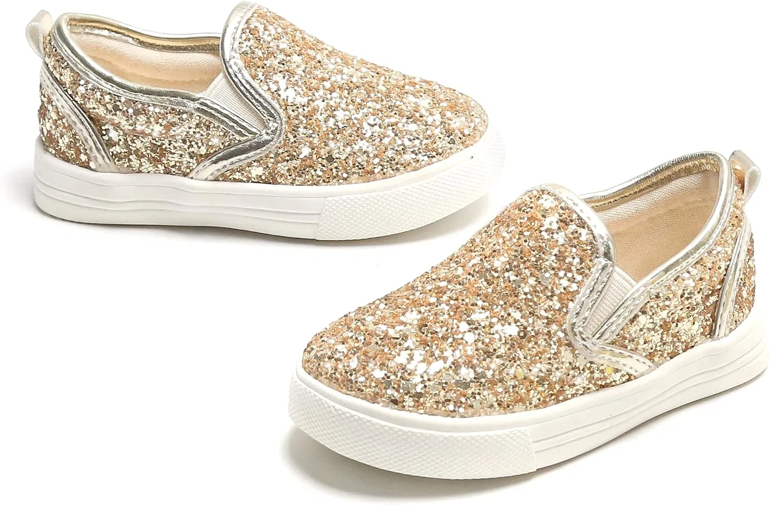 Детские кроссовки для девочек с блестками Slip-On Tegeek, Aurora Gold