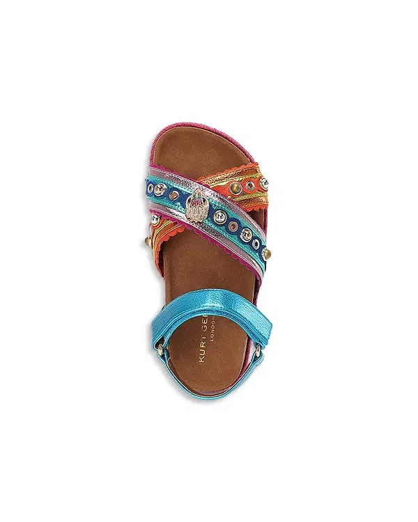Детские сандалии для девочек с принтом Mini Kensington Espadrille Sandals Kurt Geiger London, мультиколор — фото 2