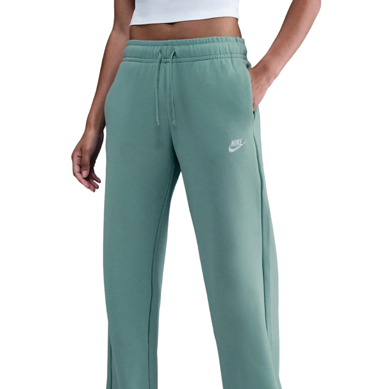 Женские брюки Club Fleece Mid Rise Nike, цвет Cannon/White