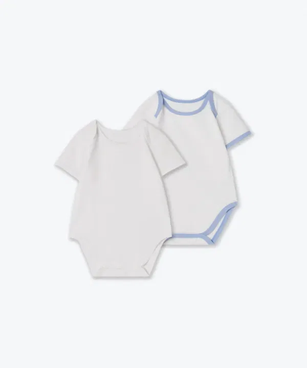 Боди с длинным рукавом 2-pack, Baby Ringer, Musinsa Standard Kids, белый/белый пастельно-голубой