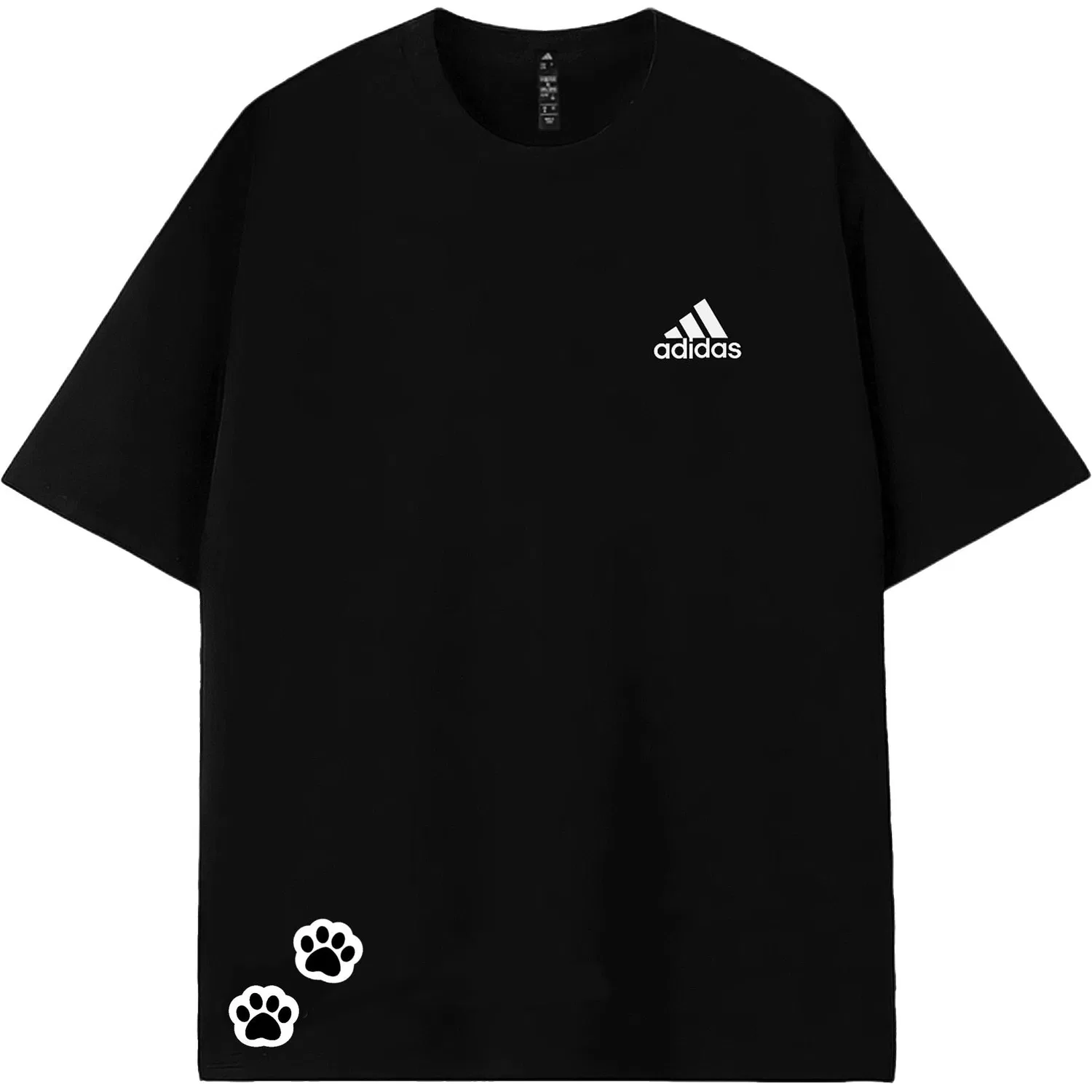 Футболка с круглым вырезом, умеренно прямой крой, Adidas, Black Brown