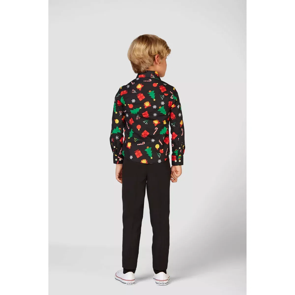 Детская рубашка с длинным рукавом OppoSuits, Black — фото 2