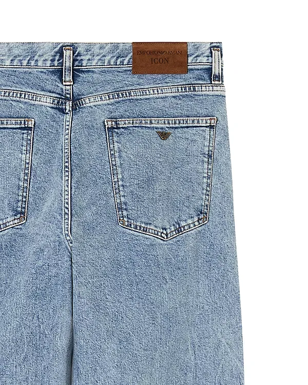 Мужские джинсы свободного кроя Icon Oval Leg Five Pocket Emporio Armani, Light Blue Denim — фото 2