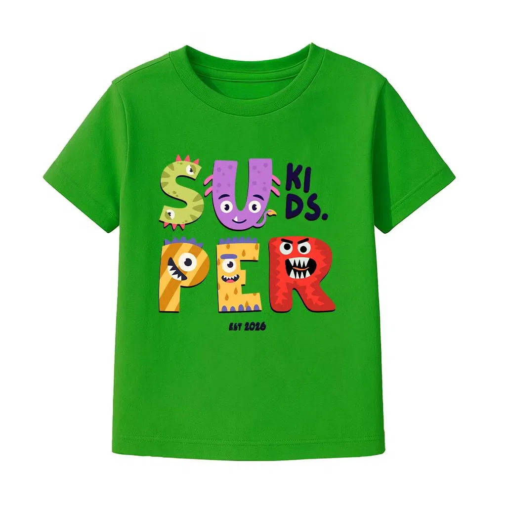 Футболка с принтом Super Kids Monster Letters Yoo Street, зеленый