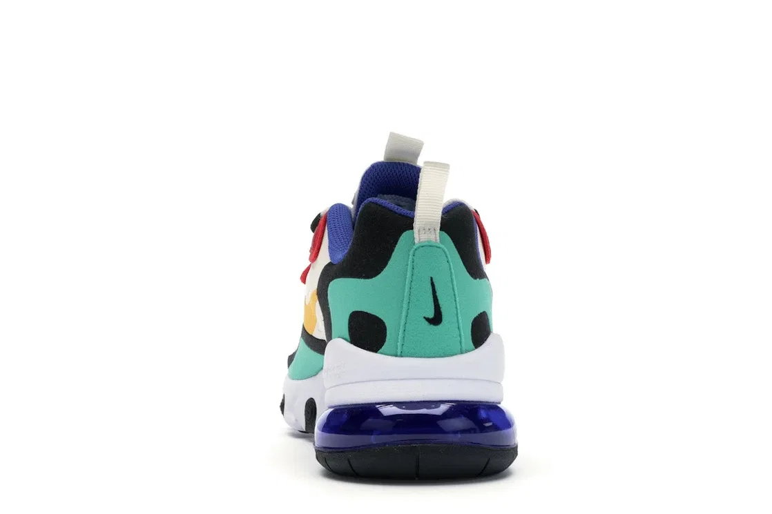 Детские кроссовки Lifestyle с амортизацией Nike Air Max 270 React, Phantom/University Gold-University Red-Black-Kinetic Green-Hyper Royal — фото 4