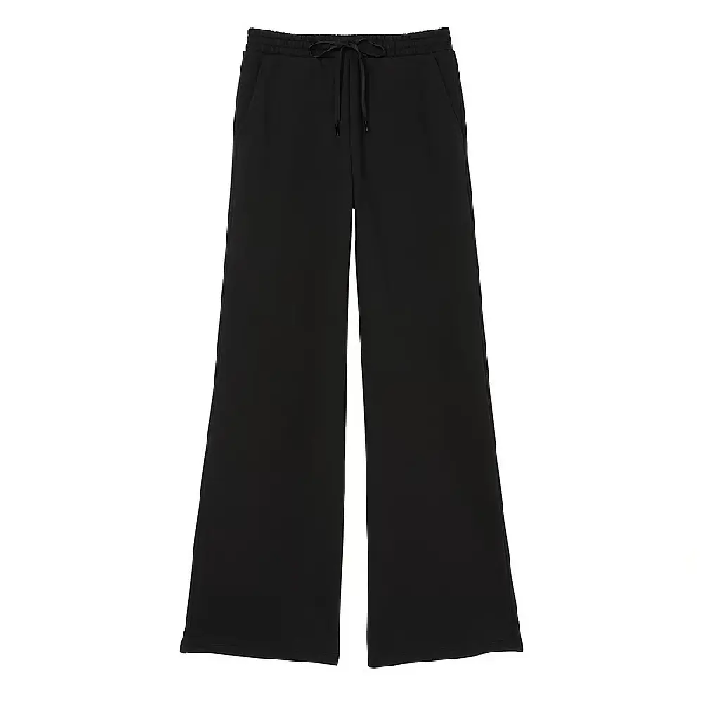 

Брюки Victoria's Secret Cotton High-Rise Fleece Mid Rise Lounge, черный