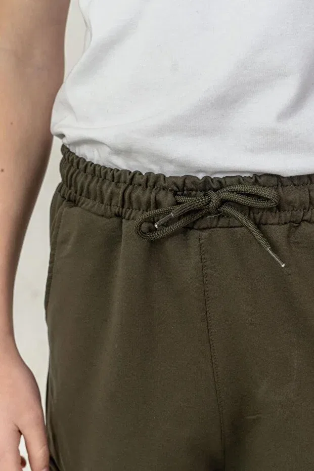 Детские шорты для мальчиков с принтом Double cargo pockets left pocket cover Mışıl Kids, Khaki — фото 3