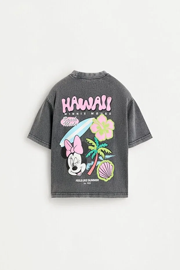 Детская футболка для девочек с выцветшим эффектом Minnie Mouse Disney Lefties, Antrasite Gray — фото 2