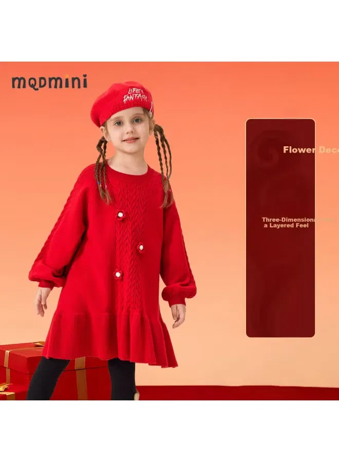 Платье-свитер с кружевным низом Mqdmini
