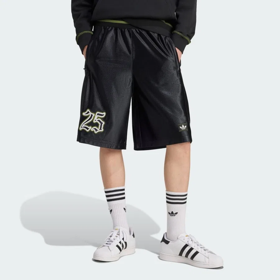 Шорты спортивные с принтом Number Graphic adidas, Черный