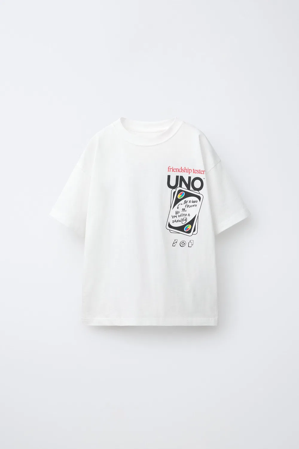 Футболка с принтом игры в карты UNO ZARA, White