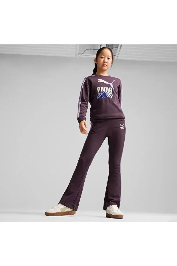 Детские спортивные штаны для девочек с широкой штаниной Puma, Midnight Plum