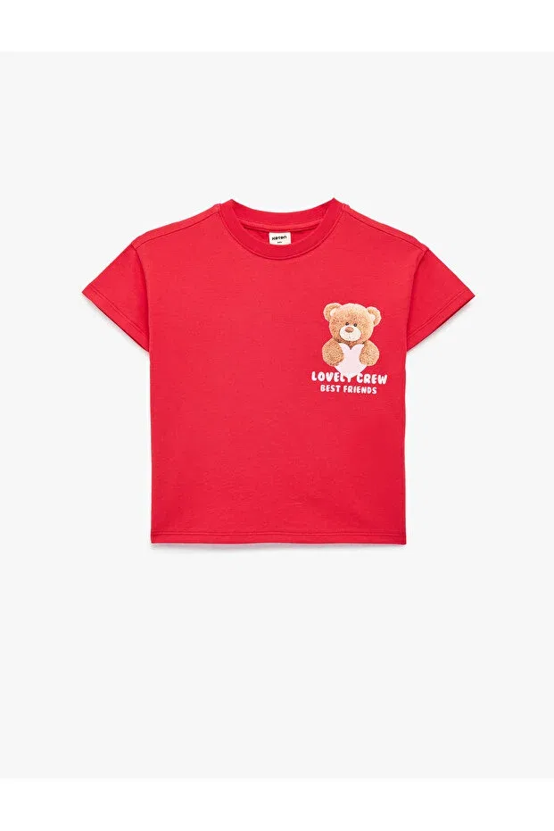 Детская футболка с принтом Teddy Bear Koton, Red — фото 3