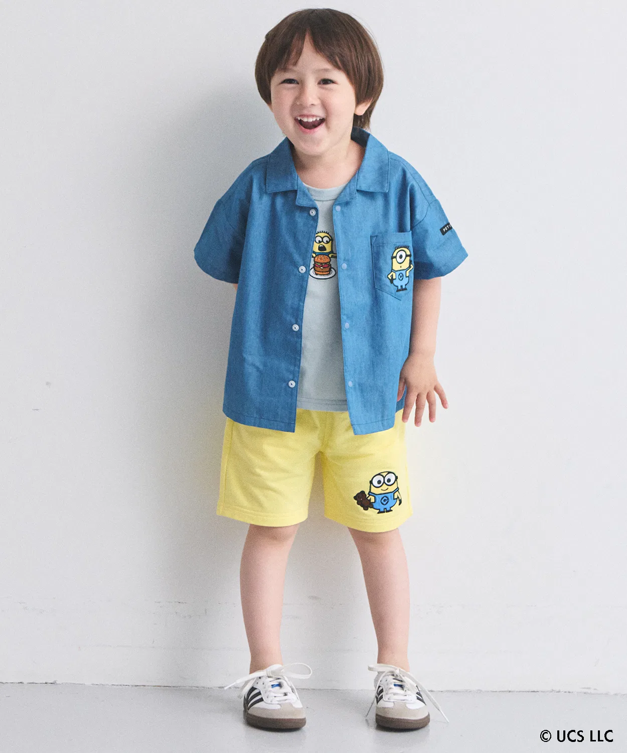 Детские шорты с принтом Minion Yellow petit main, Yellow