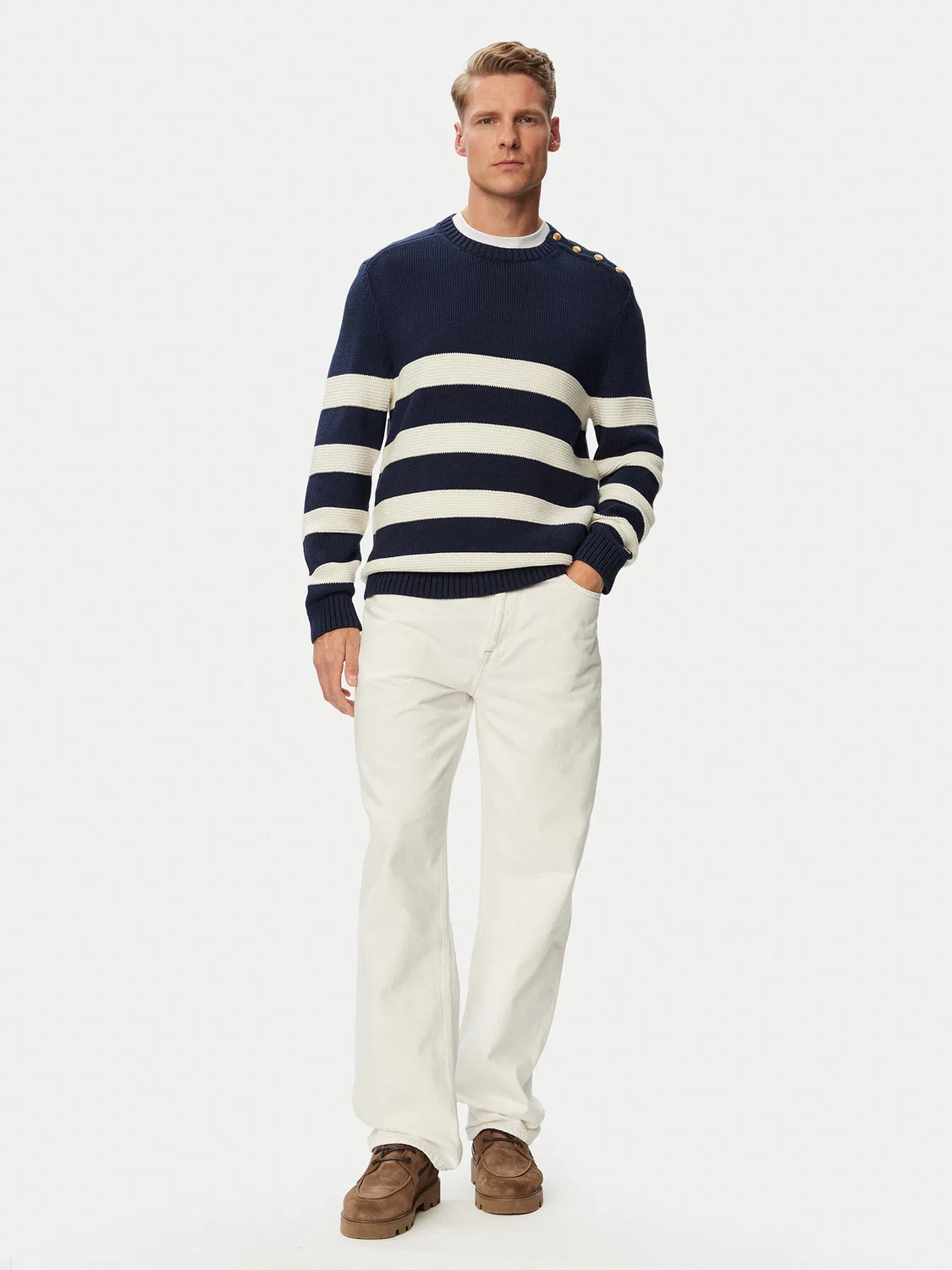 Мужские джинсы свободного кроя River Tommy Hilfiger, белый — фото 2