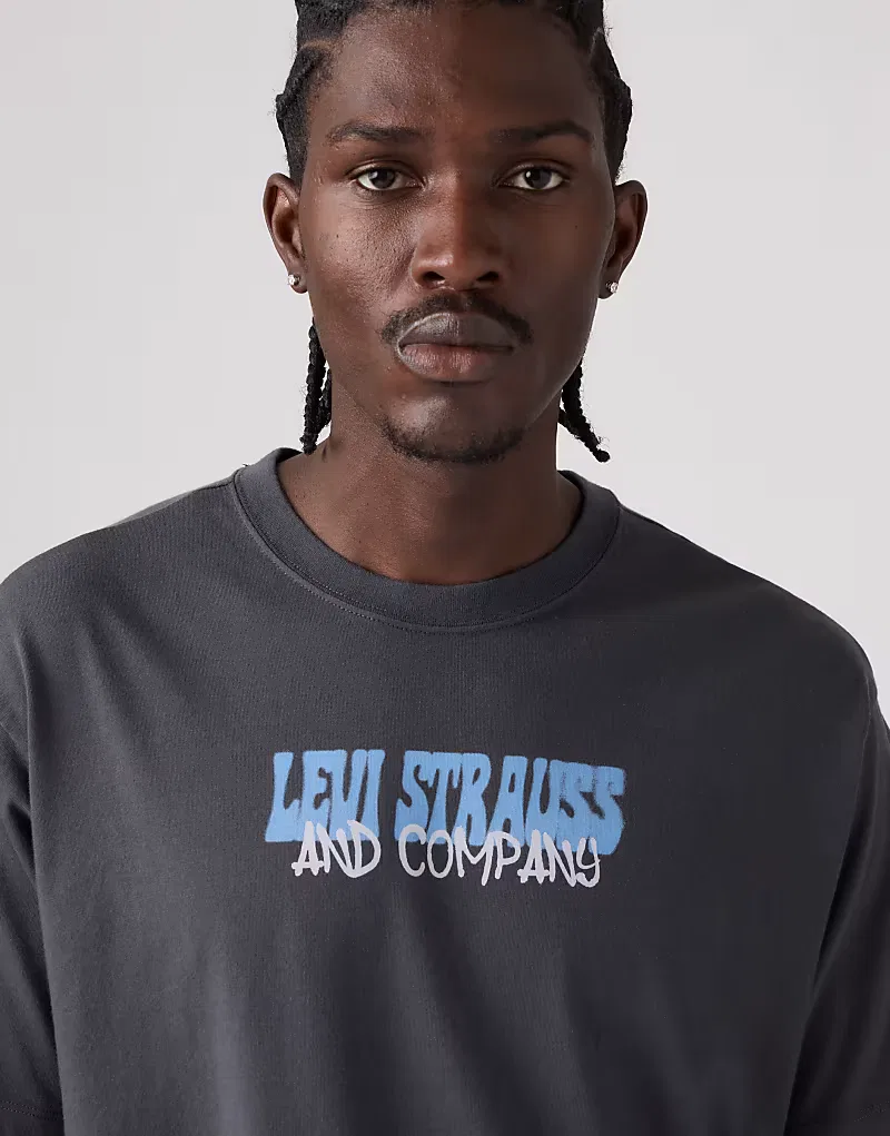 Футболка винтажного кроя с графикой Levi's, серый — фото 3
