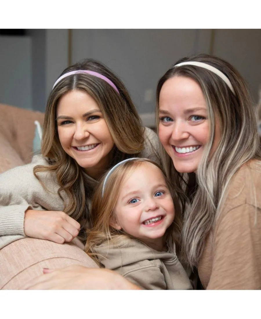 Headbands of Hope Классический набор тонких мягких повязок на голову - бежевый + фиолетовый + серый — фото 4