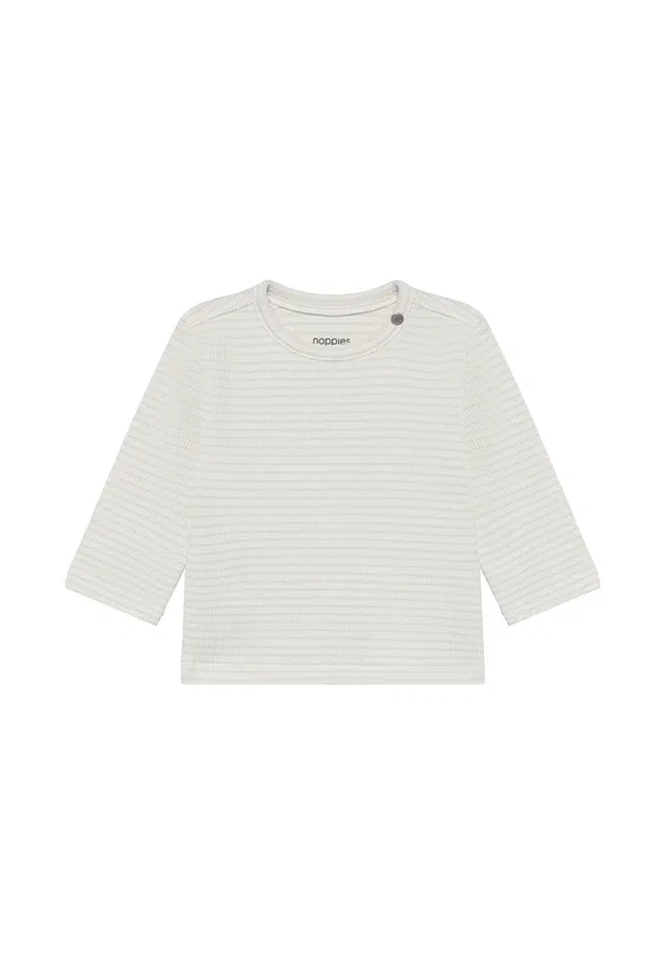 Футболка с длинным рукавом хлопок Langarm stripe Noppies, Egret, цвет egret