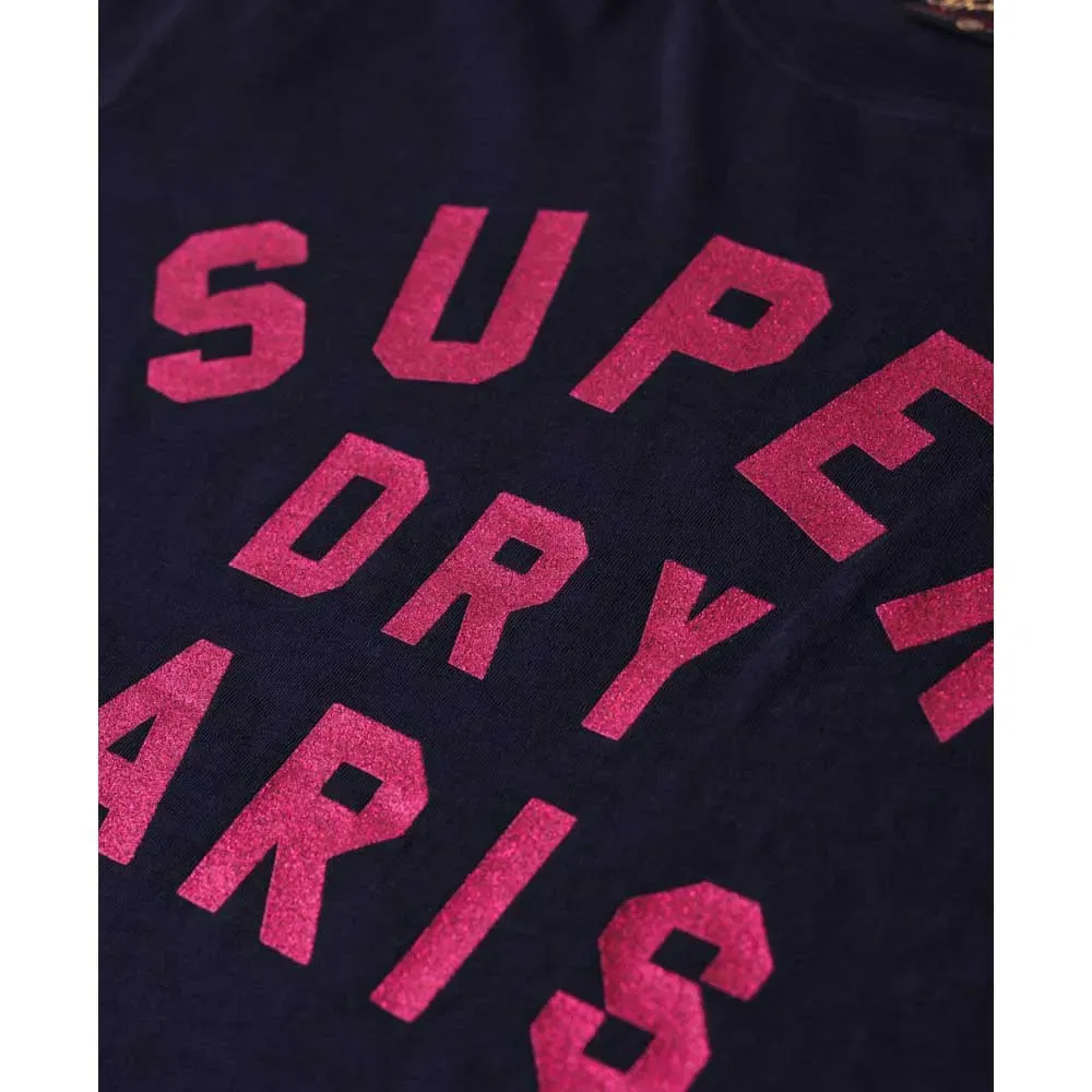 Футболка с коротким рукавом Glitter Logo Relaxed Superdry, синий — фото 2