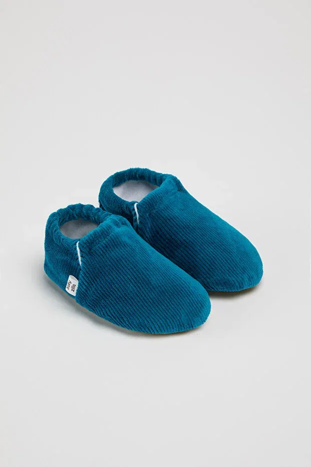 Детские пинетки с вельветовой отделкой Babyzilla, Navy Blue