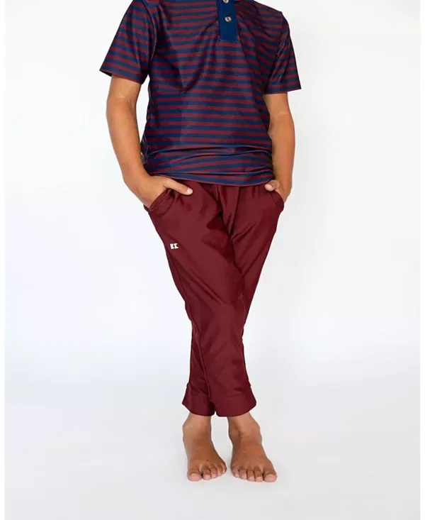 Детские брюки для мальчиков спортивные с моделью Warm-Up Jogger Courtside Kids, Maroon — фото 2